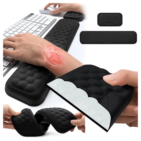Alogy ErgoSupport™ Ergonomisches Tastatur- und Maus-Set aus Memory-Schaum, rutschfest und atmungsaktiv, Schwarz
