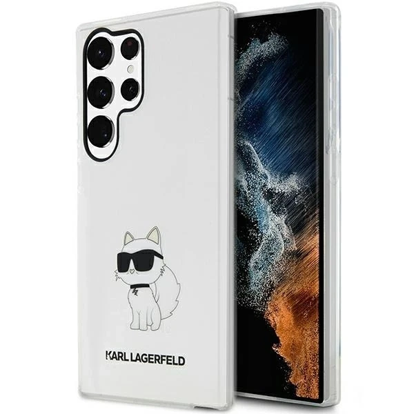 Handyschutzhülle Karl Lagerfeld KLHCS23LHNCHTCT für Samsung Galaxy S23 Ultra S918 transparente Hardcase Ikonik Choupette