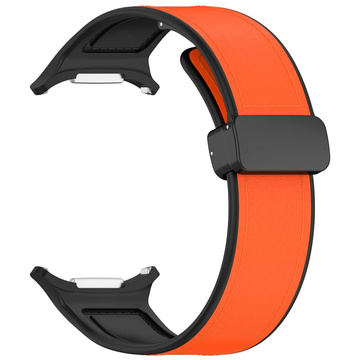 Pasek na zegarek Opaska do smartwatcha do Samsung Galaxy Watch Ultra 47mm Czarno-Pomarańczowy