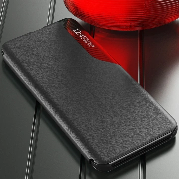 Eco Leather View Case für Samsung Galaxy S23 Ultra mit Klappständer blau