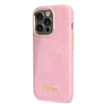 Etui Guess GUHCP14LHGCRHP do iPhone 14 Pro 6,1" hardcase Croco Collection