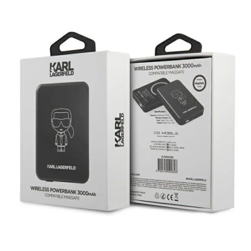 Karl Lagerfeld KLPBMSOIBK 3000mAh MagSafe induktive Powerbank