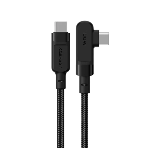 Acefast kątowy kabel USB Typ C - USB Typ C 2m, 100W (20V/5A) czarny (C5-03 Black)