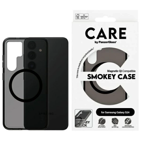 Etui do Samsung Galaxy S24 CARE by PanzerGlass Flagship QI Case Smoke