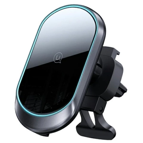 Uchwyt samochodowy do telefonu indukcyjny USAMS Magnetyczny Wireless Charging 15W do kratki went. CD182ZJ01 (US-CD182) czarny/black 