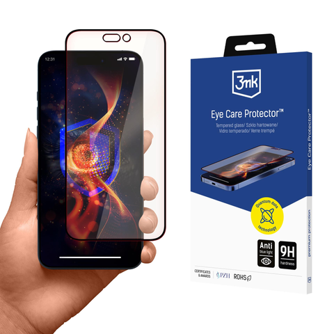 Szkło hartowane Anti-Blue Light do Apple iPhone 15 / iPhone 16 - 3mk Eye Care Protector