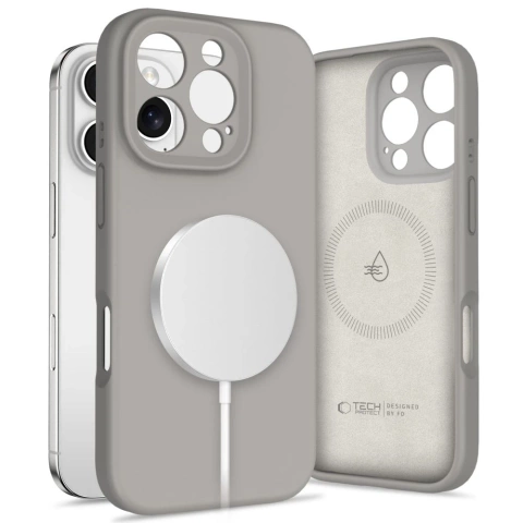 Etui Tech-Protect Liquid Silicone MagSafe iPhone 16 Pro Max Szary