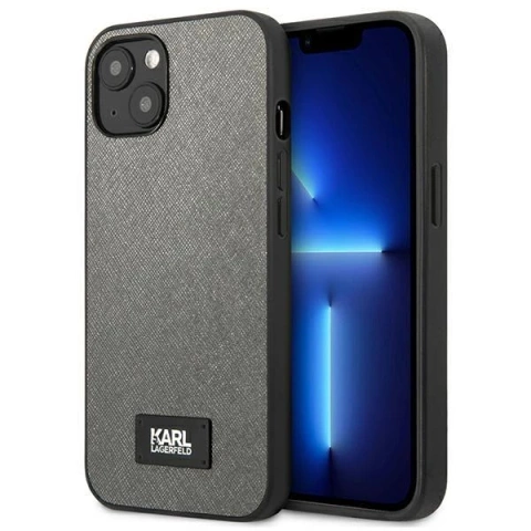 Etui ochronne na telefon Karl Lagerfeld KLHCP13SSFMP2DG do Apple iPhone 13 Mini 5,4" hardcase srebrny/silver Saffiano Plaque
