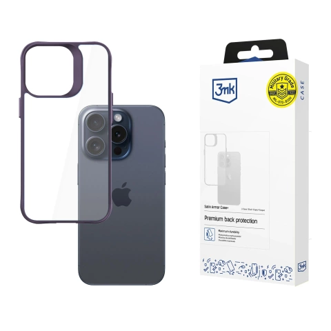 Etui na Apple iPhone 15 Pro Max 3mk Satin Armor Case+ Purple