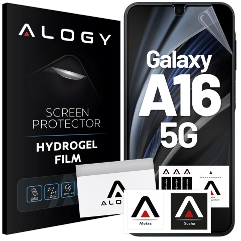 Folia hydrożelowa do Samsung Galaxy A16 5G – elastyczna ochrona ekranu, samoregeneracja, pełne dopasowanie i wysoka przejrzystość – Alogy Hydrogel Film™
