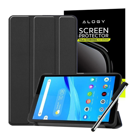 Etui obudowa Alogy Book Cover do Lenovo Tab M7 TB-7305F Czarny + Folia + Rysik