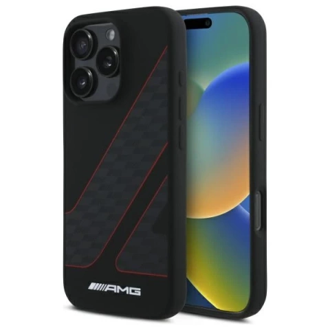 Etui do iPhone 16 Pro AMG Checkered Flag Pattern MagSafe Black
