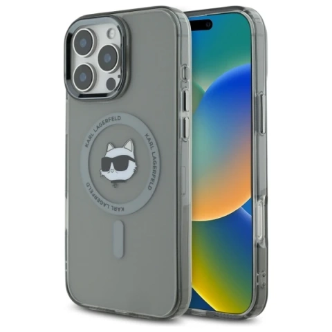 Etui Karl Lagerfeld do iPhone 16 Pro Max 6.9" Czarny MagSafe Hardcase IML Metal Choupette Head 