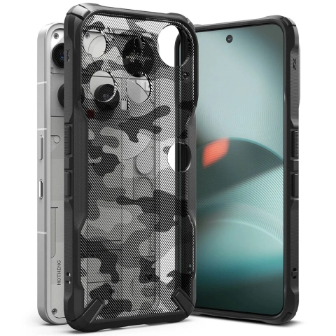 Etui Ringke Fusion X Camo Black do Nothing Phone 3, pancerne