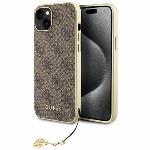 Etui Guess GUHCP15MGF4GBR do iPhone 15 Plus 6.7" hardcase 4G Charms Collection brązowy/brown