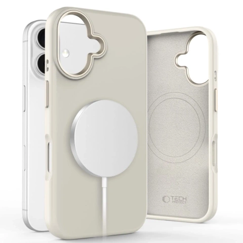 Etui do iPhone 16 Tech-Protect Silicone Pure MagSafe Cosmic Latte