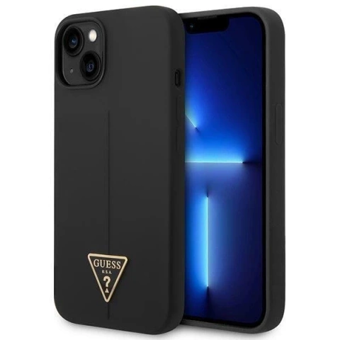 Etui Guess GUHCP14SSLTGK do Apple iPhone 14 6,1" czarny/black hardcase Silicone Triangle