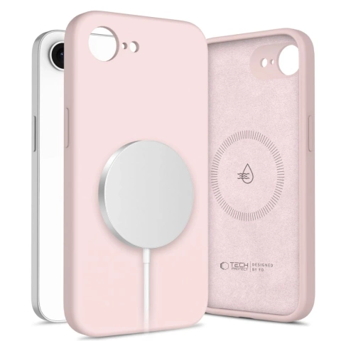 Etui Tech-Protect Liquid Silicone MagSafe iPhone 16e Różowe