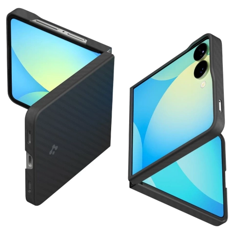 Etui Galaxy Z Flip 7 Spigen AirSkin Aramid Black Smukłe