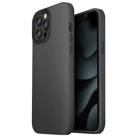 UNIQ etui Lino Hue iPhone 13 Pro Max 6,7" szary/charcoal grey MagSafe