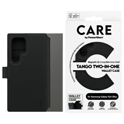Etui do Samsung Galaxy S24 Ultra CARE by PanzerGlass Feature Tango Wallet 2w1 Czarny