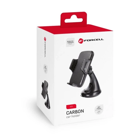 Uchwyt Samochodowy FORCELL F-GRIP Carbon HT1 do szyby / deski czarny