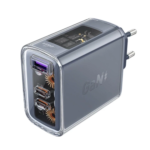 Ładowarka sieciowa Acefast A45 GaN 65W 3 porty USB (1xUSB, 2xUSB-C) szara