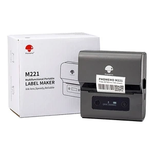 Przenośna drukarka etykiet Phomemo M221 Bluetooth USB szaro-czarna