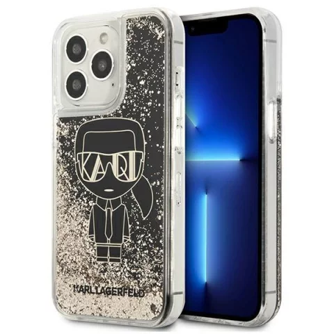 Etui ochronne na telefon Karl Lagerfeld KLHCP13LLGGKBK do Apple iPhone 13 Pro / 13 6,1" czarny/black hardcase Liquid Glitter Gatsby