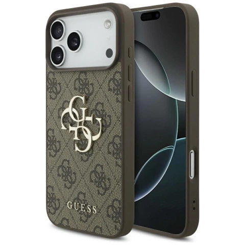 Etui Guess Hardcase 4G Big Metal Logo do iPhone 17 Pro Max, brązowe