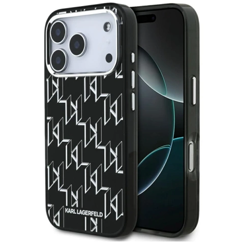 Etui Ochronne do iPhone 17 Pro Karl Lagerfeld IML KL Monogram MagSafe Czarny
