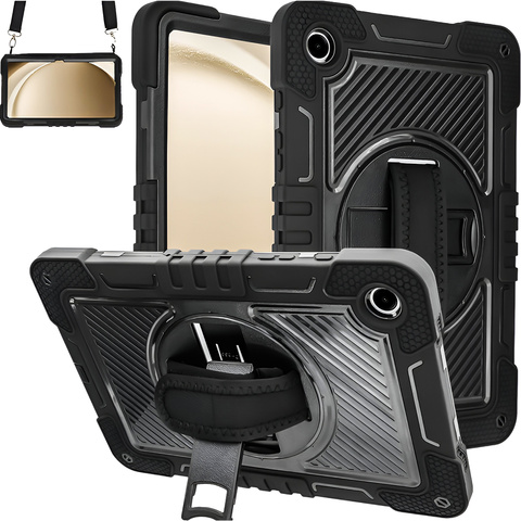 Etui do Samsung Galaxy Tab A11+ / A9+ Plus 2023 11" X210/X215/X216 pancerne obudowa z paskiem Alogy Case czarne