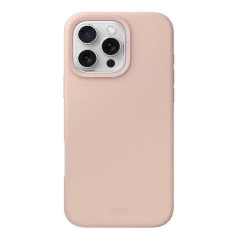 Etui do iPhone 16 Pro UNIQ Lino Hue MagSafe Silikon Różowe