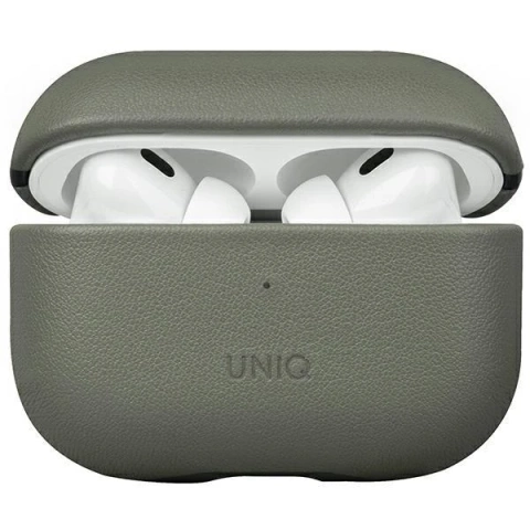 Etui ochronne na słuchawki UNIQ Vencer do AirPods Pro 2 gen. Genuine Leather zielony/lichen green