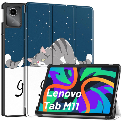 Etui do Lenovo Tab K11 / K11E 11” M11 10.95" TB330FU / TB330XU / TB331FC obudowa na tablet Case Alogy Book Cover Sleeping Cat + Szkło + Rysik