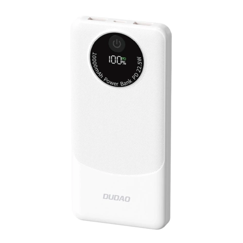 Powerbank Dudao K12 10000mAh PD22.5W USB-A, USB-C Biały