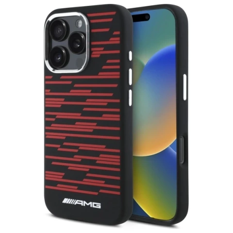 Etui do iPhone 16 Pro AMG Silicone Graphics MagSafe Black Red