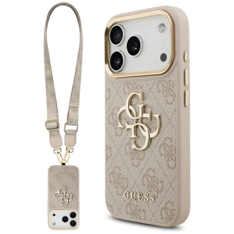 Etui Guess 4G Big Classic Logo Big Strap Metal Buttons do iPhone 17 Pro Różowy