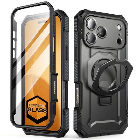 Etui Supcase Ares Flip Mag MagSafe do iPhone 17 Pro, czarne