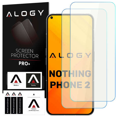 2x Szkło hartowane 9H do Nothing Phone 2 ochronne na ekran Alogy PRO+ Screen Protector