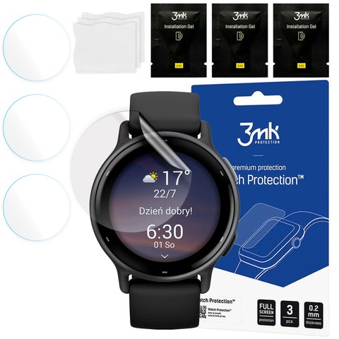 3x Folia Hydrożelowa do Garmin Vivoactive 5 3mk ARC ochronna na ekran Hybrydowa ŻEL Watch Protection™