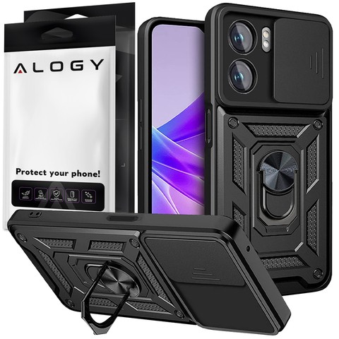 Etui Alogy Camshield Stand Ring z osłonką na aparat do Oppo A57 5G / A77 5G