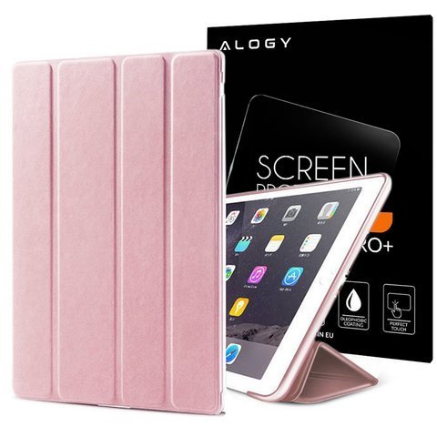 Etui Alogy Smart Case Apple iPad 2 3 4 silikon Różowe + Szkło