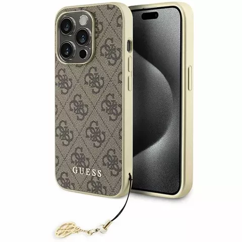 Etui Guess GUHCP15XGF4GBR do iPhone 15 Pro Max 6.7" brązowy/brown hardcase 4G Charms Collection