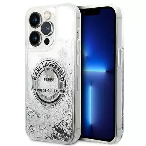 Etui Karl Lagerfeld KLHCP14XLCRSGRS do iPhone 14 Pro Max 6,7" hardcase Liquid Glitter RSG srebrny/silver