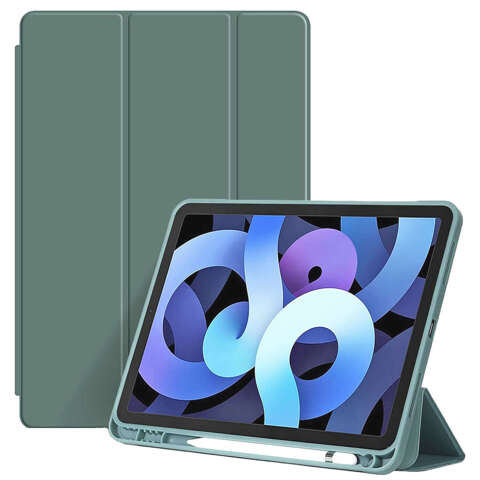 Etui do Apple iPad 10.2 9 gen 8/7 2021/2020/2019 Smart Pencil Case Alogy TPU obudowa na tablet Zielone + Szkło