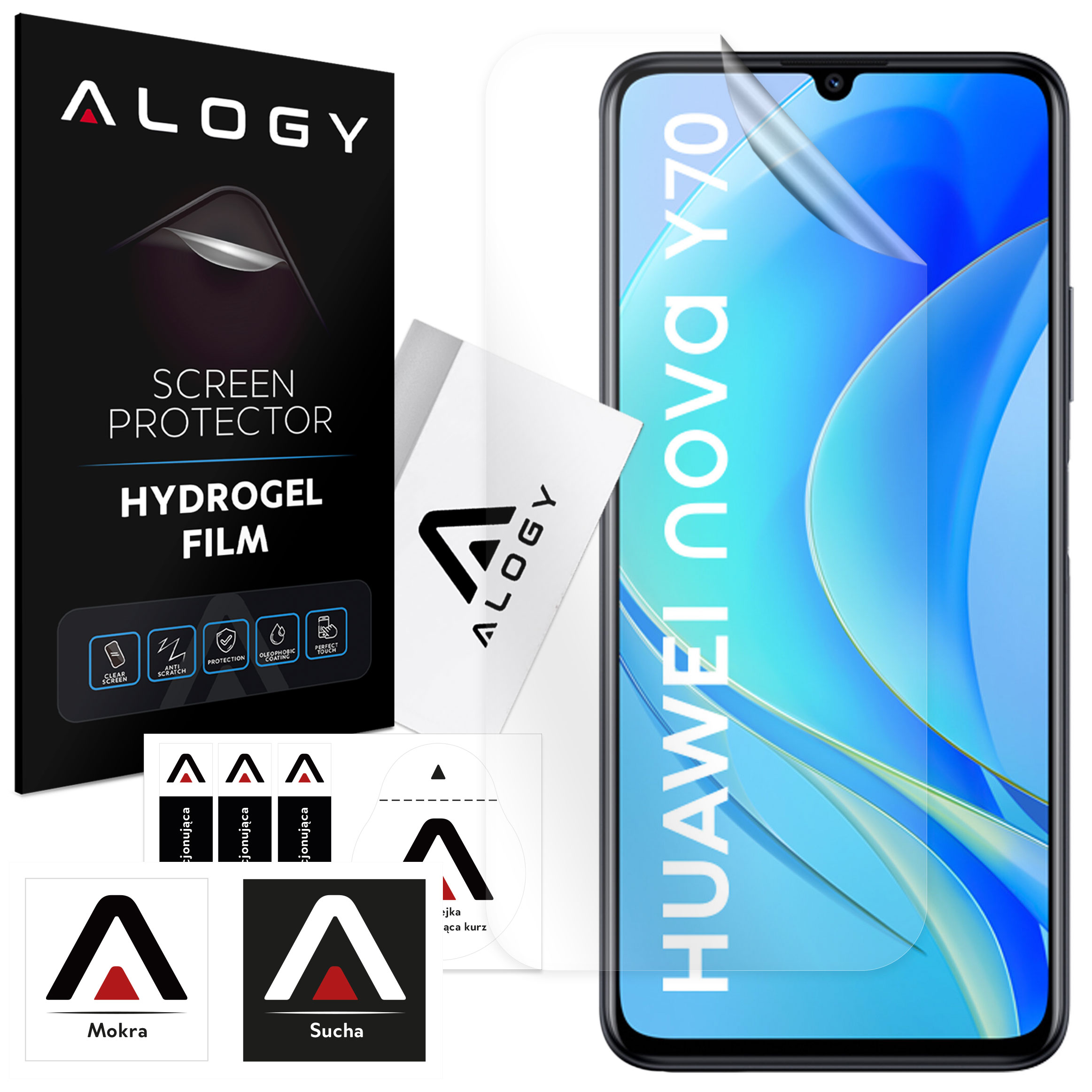 Folia Hydrożelowa do Huawei Nova Y70 ochronna na telefon na ekran Alogy Hydrogel Film