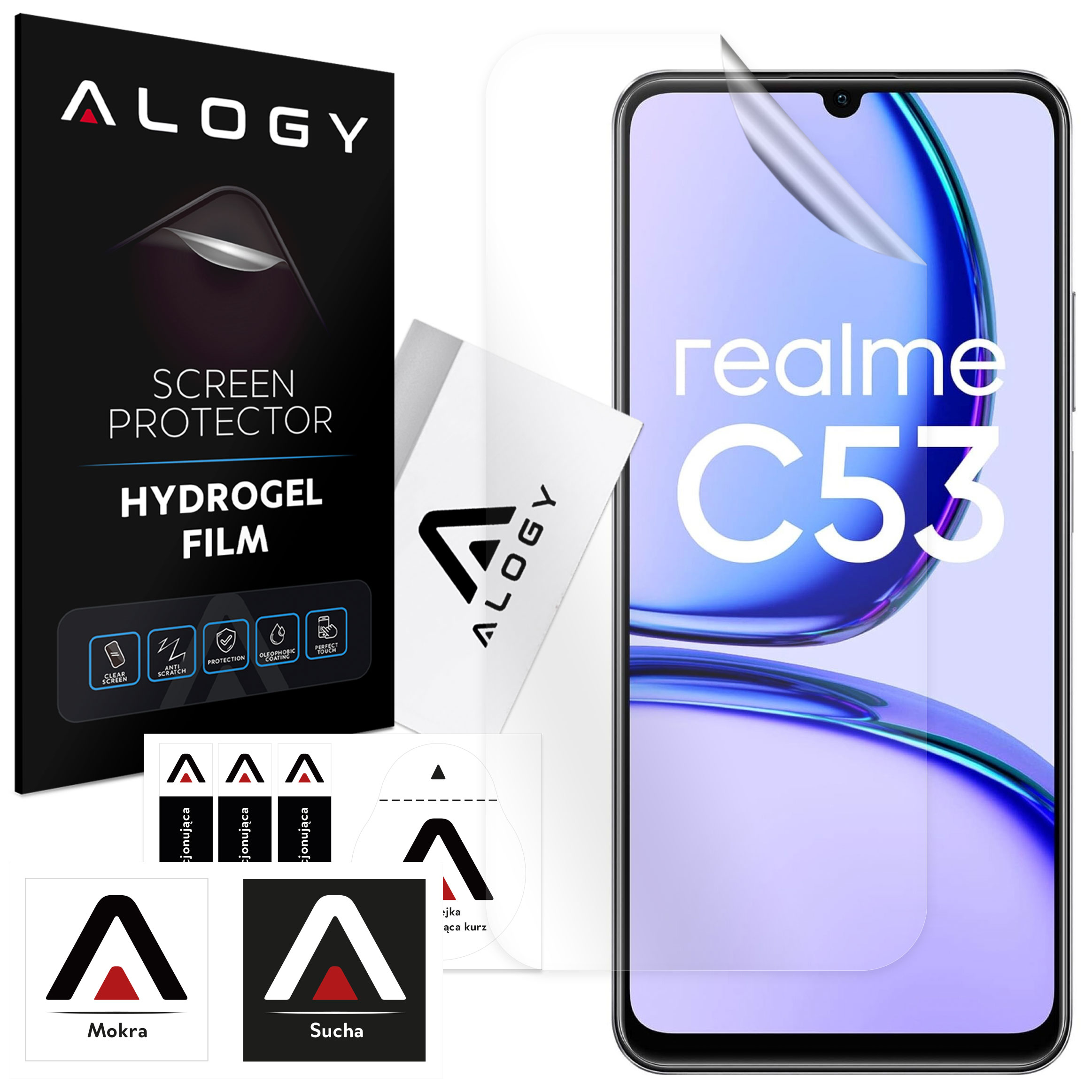 Folia Hydrożelowa do Realme C53 ochronna na telefon na ekran Alogy Hydrogel Film