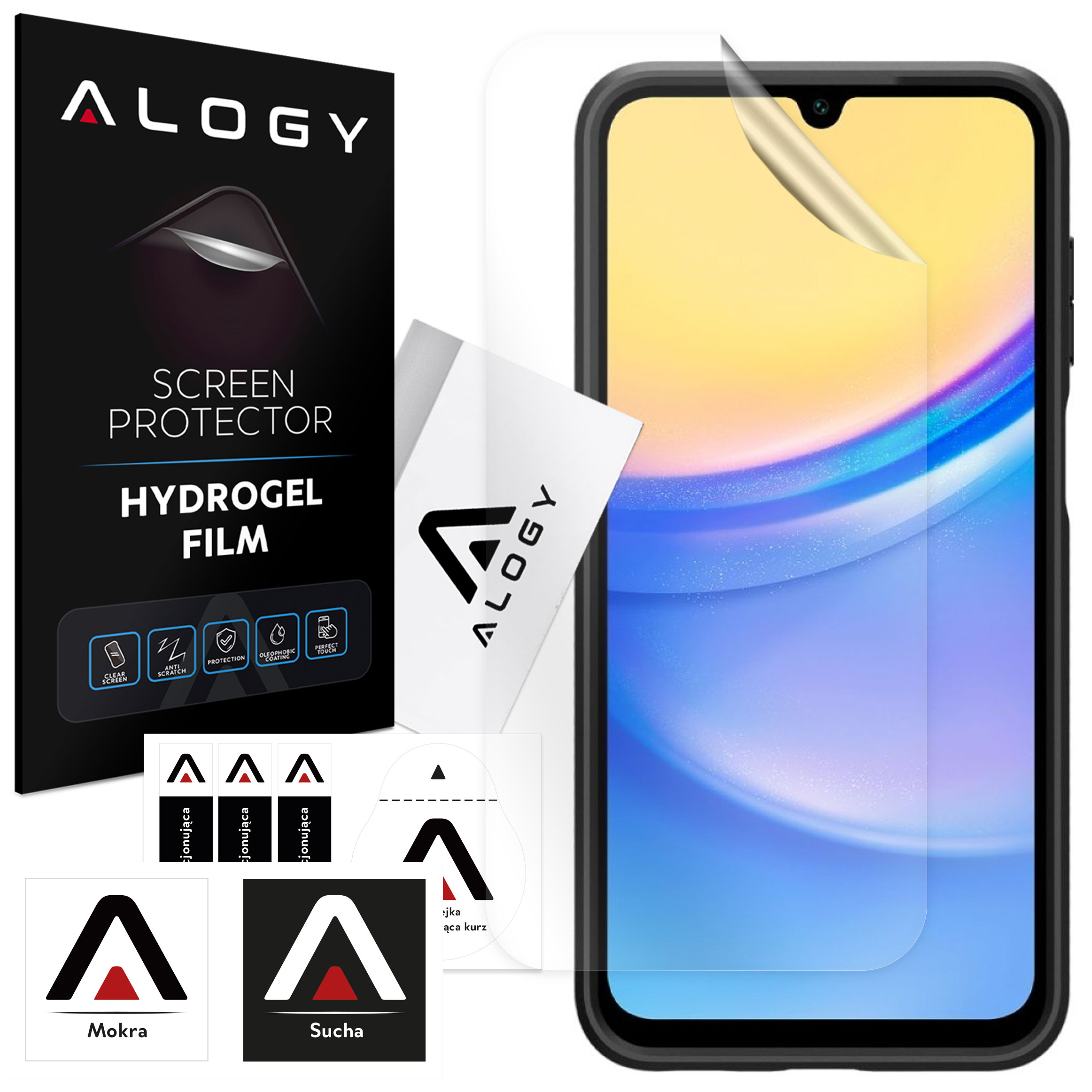 Folia Hydrożelowa do Samsung Galaxy A15 4G/5G ochronna na telefon na ekran Alogy Hydrogel Film