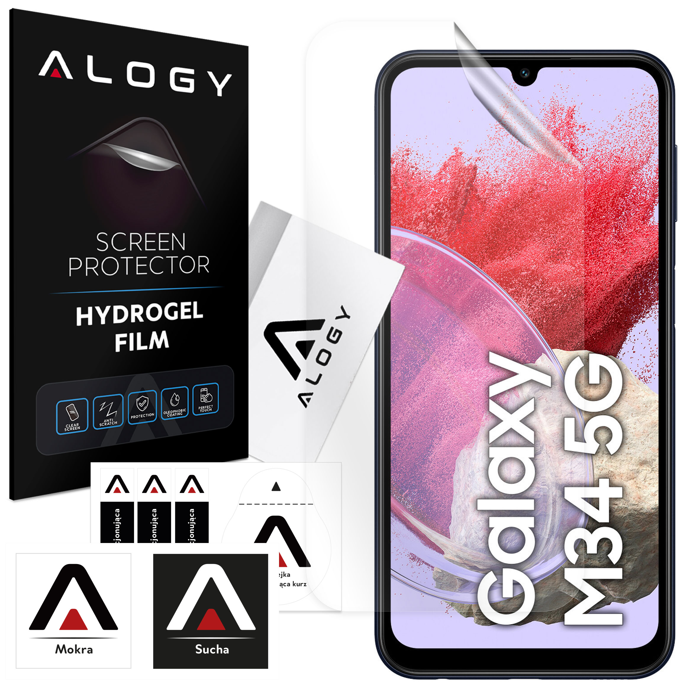 Folia Hydrożelowa do Samsung Galaxy M34 5G ochronna na telefon na ekran Alogy Hydrogel Film